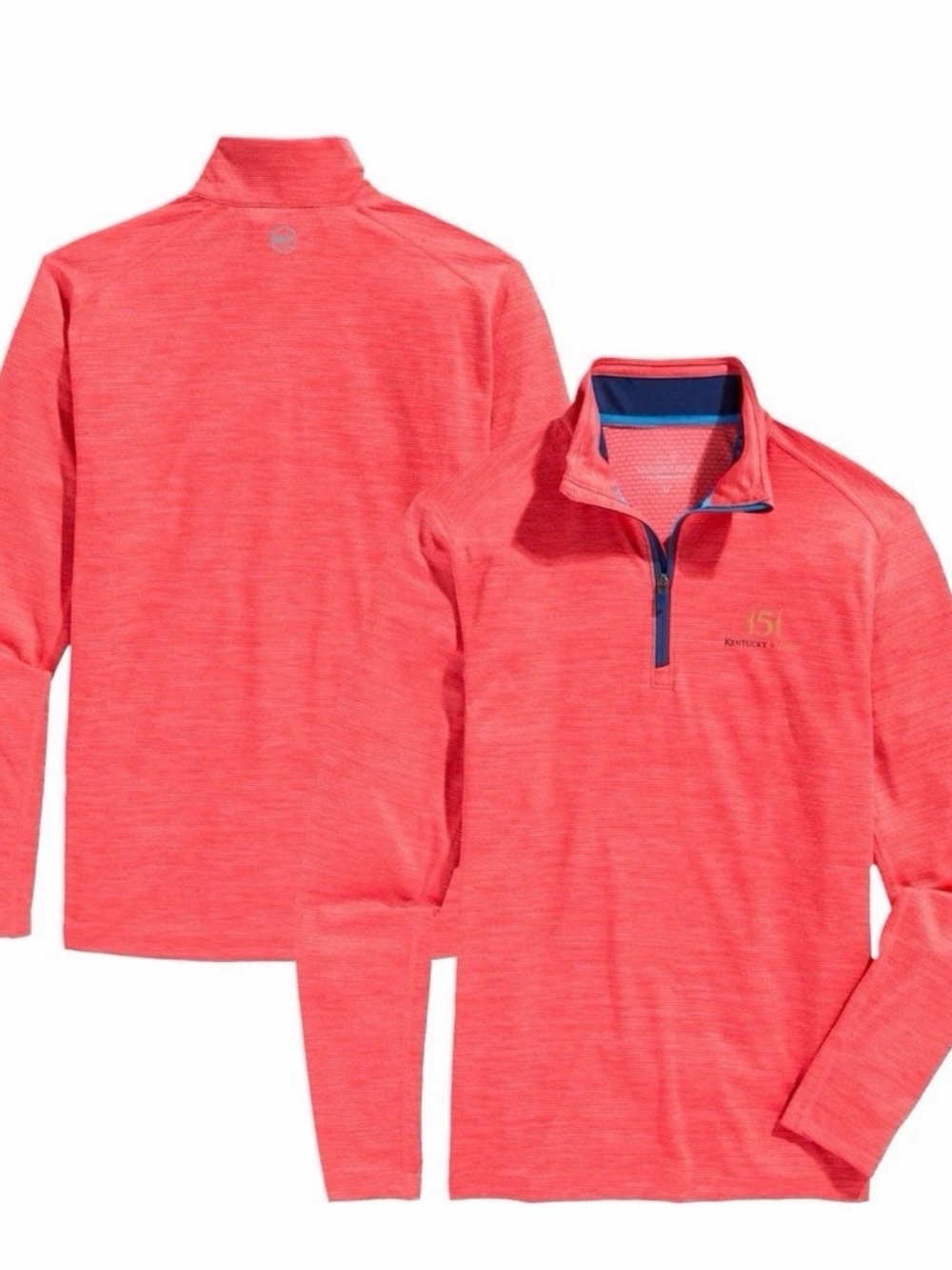 Vineyard Vines Coral Performance Quarter-Zip Pullover